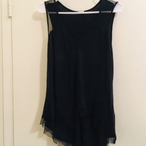 Venus Black Flowy tank top Sz L